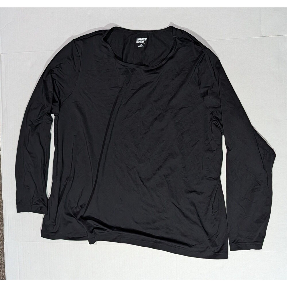 Lands End Womens 5 Shirt Lot Long Sleeve Active Crew Neck 2X XL Nylon/Spandex